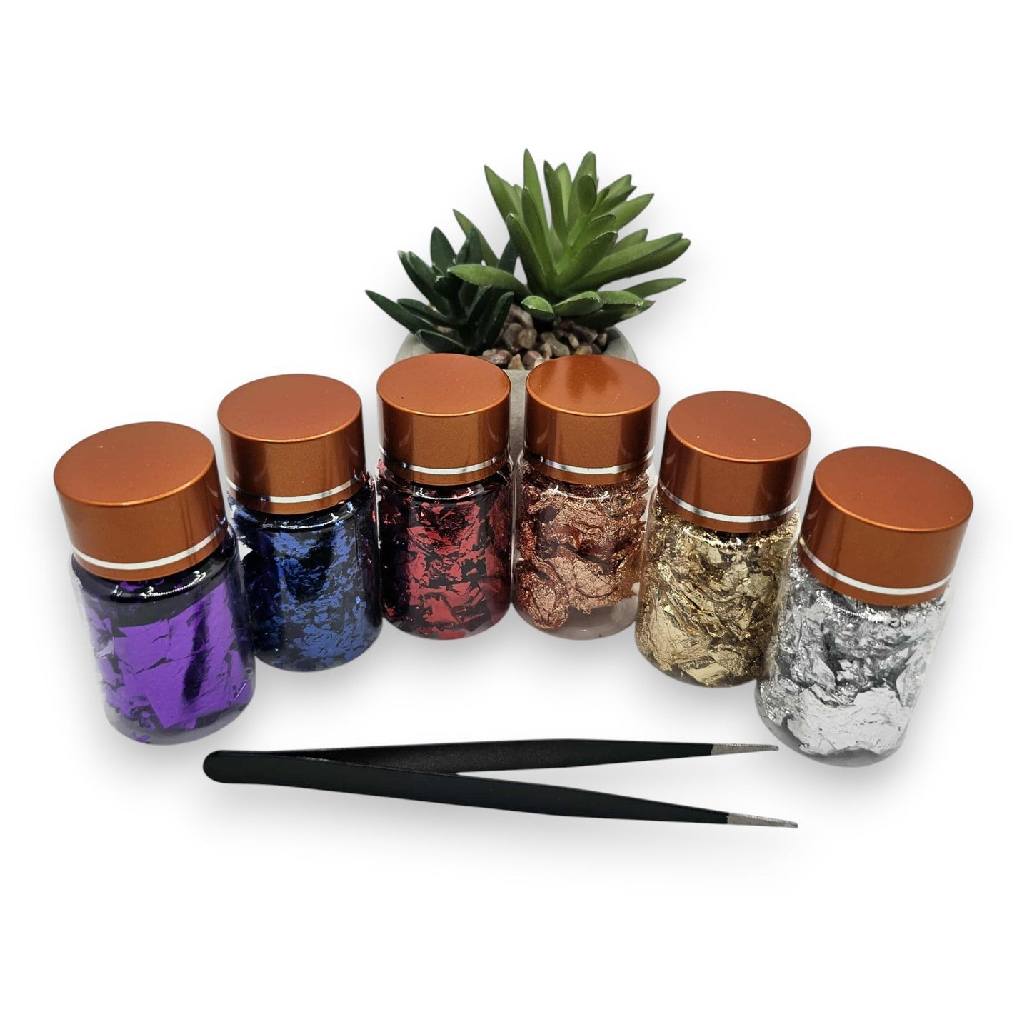 6 Pots de Feuilles Métalliques #1
