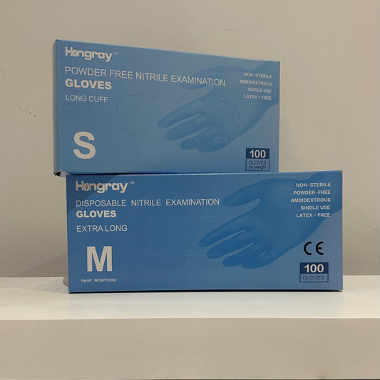Gants de Nitrile Bleus Sans Poudre (100pcs)